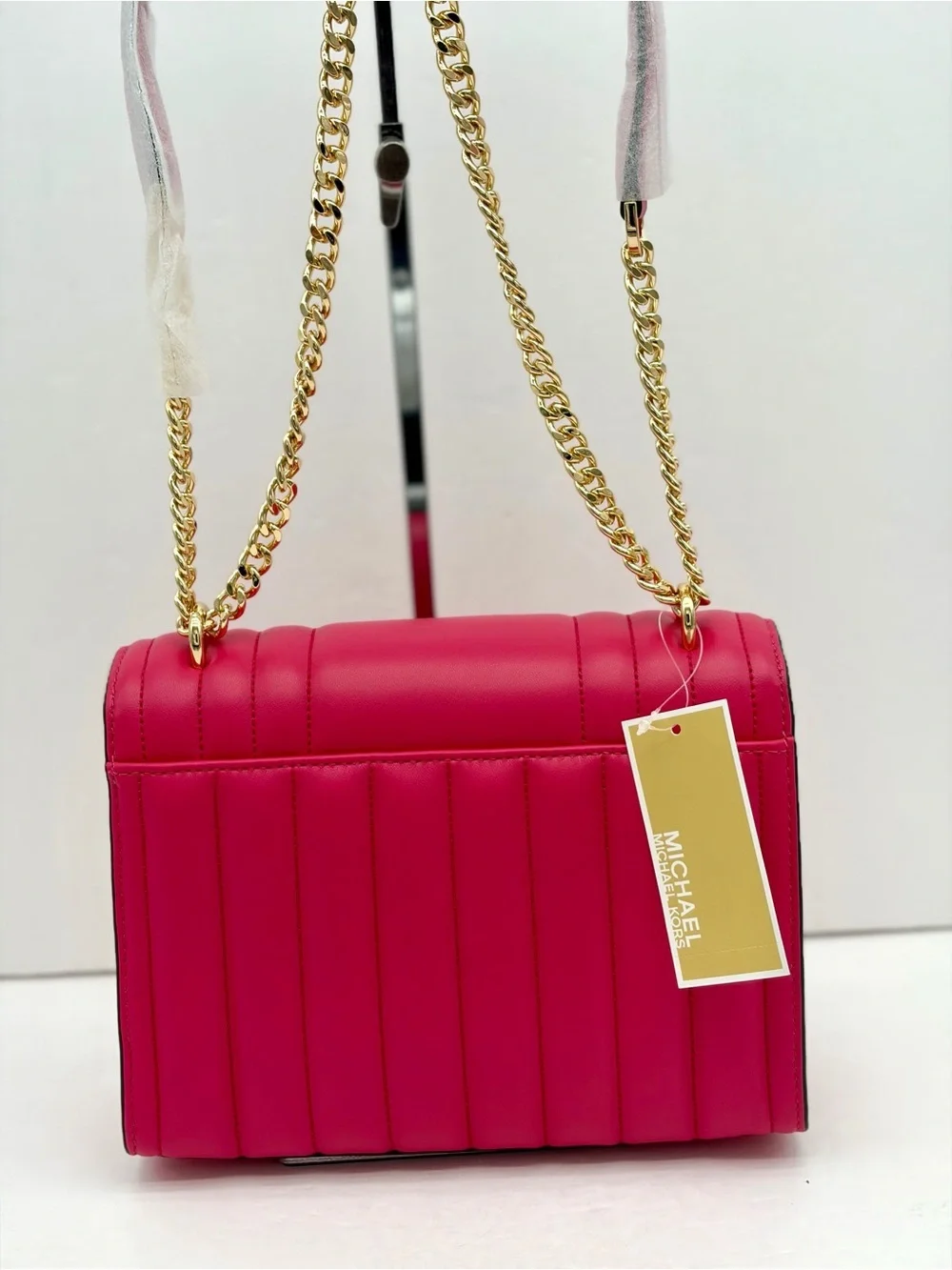 MICHAEL KORS - WHITNEY CROSSBODY / SHOULDER BAG Quilted Electric Pink